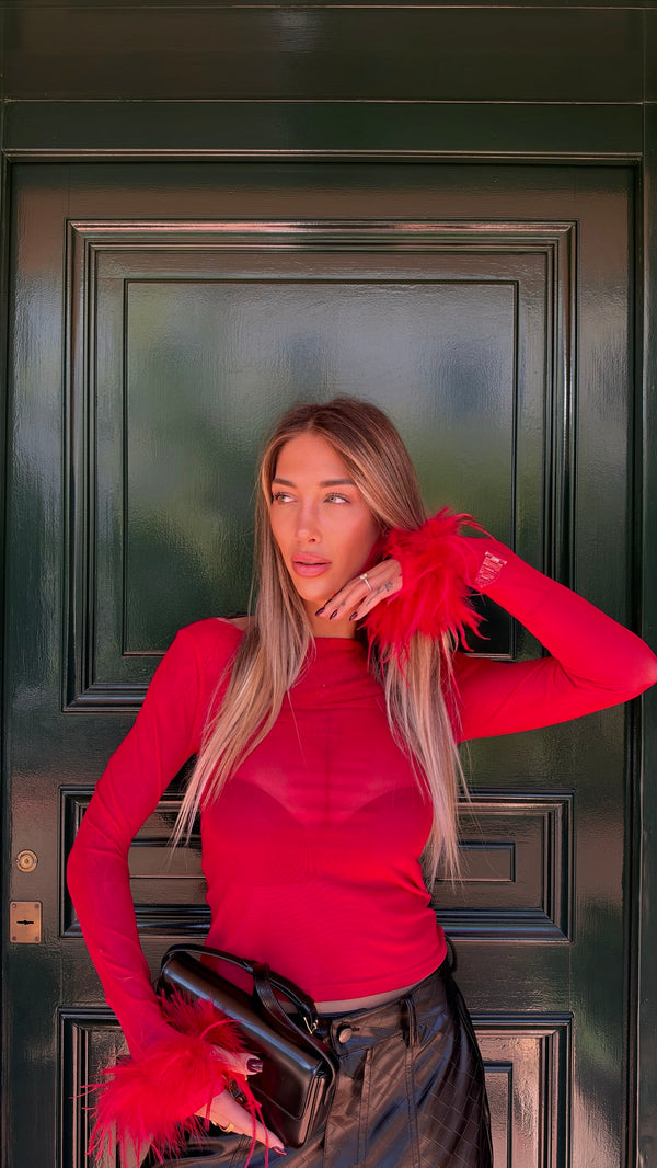 MAGLIA PIUME ROSSA