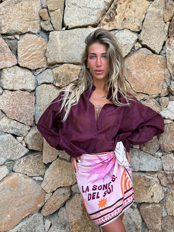 CAMICIA VELATA BORGOGNA