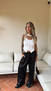 PANTALONE POIS NERO