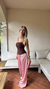 PANTALONE POIS ROSA