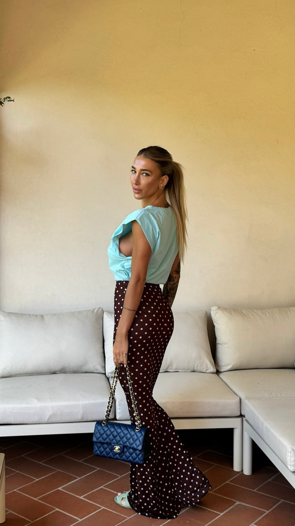 LONGUETTE POIS MARRONE