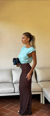 LONGUETTE POIS MARRONE