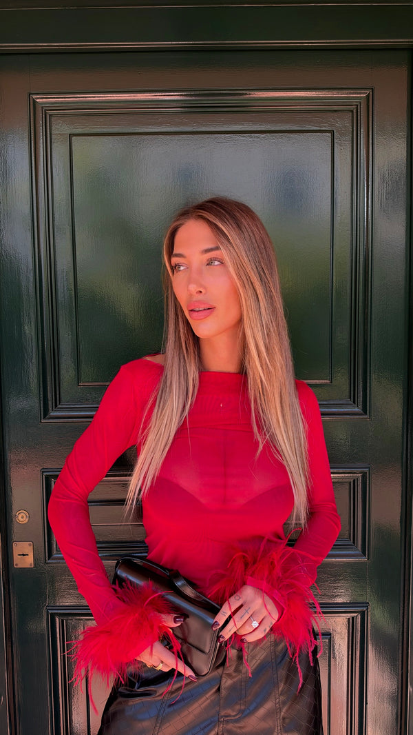 MAGLIA PIUME ROSSA